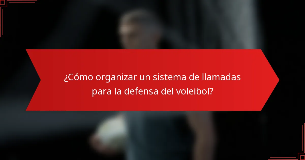 ¿Cómo organizar un sistema de llamadas para la defensa del voleibol?